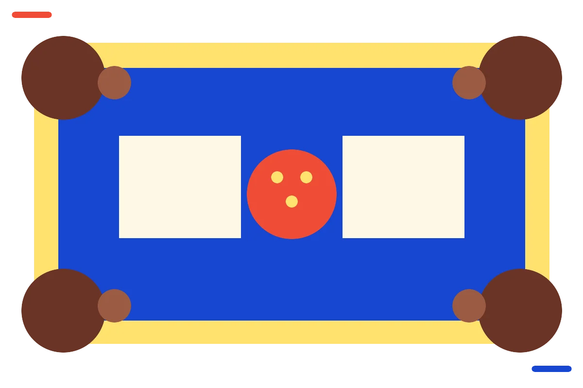 Illustration of adults around a colourful board game table